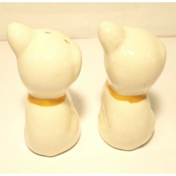 Vintage White Porcelain Salt & Pepper Condiment Set - Picture 3 of 5